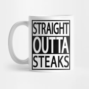 STRAIGHT OUTTA STEAKS FUNNY CARNIVORE MEAT LOVERS BBQ MEME Mug